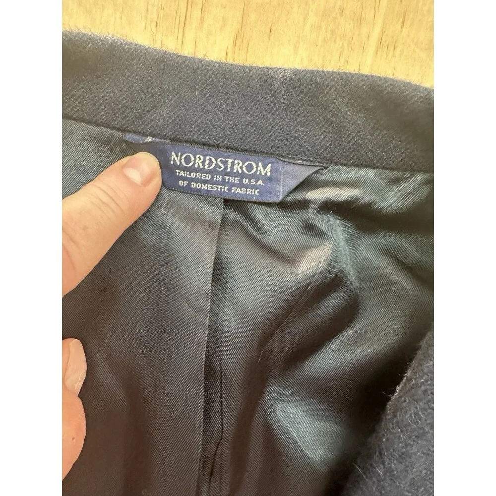 LORO PIANA NORDSTROM Navy Blue 100% Worsted‎ Camel Hair 2 Button Blazer Sz 46R